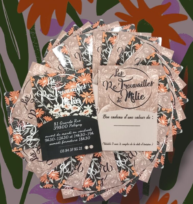 carte cadeaux les trouvailles de Milie